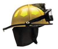 13W084 Fire Helmet, Yellow, Fiberglass