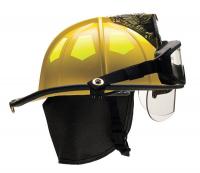 13W086 Fire Helmet, Yellow, Fiberglass