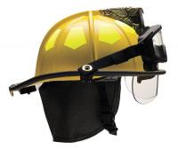 13W087 Fire Helmet, Yellow, Fiberglass