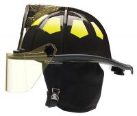 13W089 Fire Helmet, Black, Fiberglass