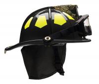 13W090 Fire Helmet, Black, Fiberglass