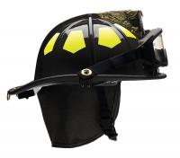 13W091 Fire Helmet, Black, Fiberglass