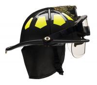 13W092 Fire Helmet, Black, Fiberglass
