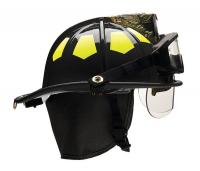 13W093 Fire Helmet, Black, Fiberglass