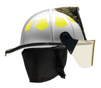 13W094 Fire Helmet, White, Fiberglass
