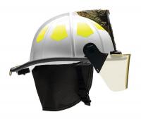 13W095 Fire Helmet, White, Fiberglass