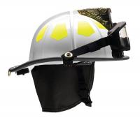 13W097 Fire Helmet, White, Fiberglass