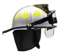 13W098 Fire Helmet, White, Fiberglass