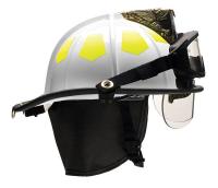 13W099 Fire Helmet, White, Fiberglass