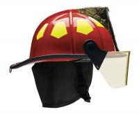 13W101 Fire Helmet, Red, Fiberglass