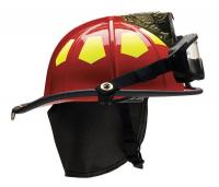 13W103 Fire Helmet, Red, Fiberglass
