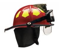 13W105 Fire Helmet, Red, Fiberglass