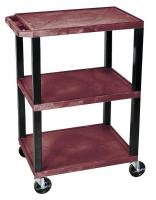 13W542 Utility Cart, 300 lb. Cap., Resin, 2 Shlvs