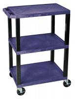 13W543 Utility Cart, 300 lb. Cap., Resin, 3 Shlvs
