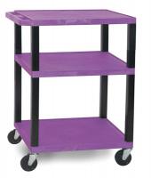 13W570 Utility Cart, 300 lb. Cap., Resin, 3 Shlvs