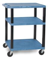 13W576 Utility Cart, 300 lb. Cap., Resin, 3 Shlvs