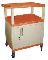 13W581 Audio-Visual Cart, 300 lb., Orange