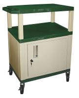 13W584 Audio-Visual Cart, 300 lb., Hunter Green
