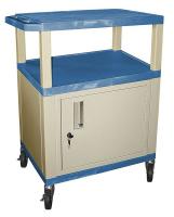 13W588 Audio-Visual Cart, 300 lb., Blue, 18 In. L
