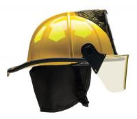 13W775 Fire Helmet, Yellow, Fiberglass