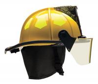 13W776 Fire Helmet, Yellow, Fiberglass