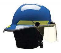 13W782 Fire Helmet, Blue, Thermoplastic