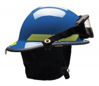 13W783 Fire Helmet, Blue, Thermoplastic