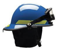 13W784 Fire Helmet, Blue, Thermoplastic