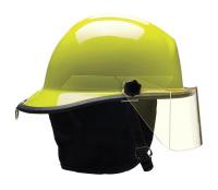 13W785 Fire Helmet, Lime-Yellow, Thermoplastic