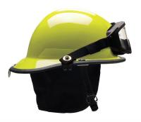 13W787 Fire Helmet, Lime-Yellow, Thermoplastic