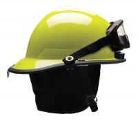 13W788 Fire Helmet, Lime-Yellow, Thermoplastic