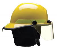 13W792 Fire Helmet, Yellow, Thermoplastic