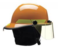 13W793 Fire Helmet, Orange, Thermoplastic