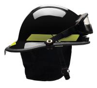 13W794 Fire Helmet, Black, Thermoplastic