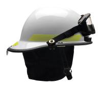 13W795 Fire Helmet, White, Thermoplastic