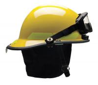 13W797 Fire Helmet, Yellow, Thermoplastic