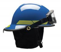 13W803 Fire Helmet, Blue, Fiberglass
