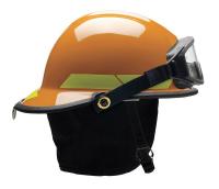13W804 Fire Helmet, Orange, Fiberglass