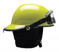 13W805 Fire Helmet, Lime-Yellow, Fiberglass