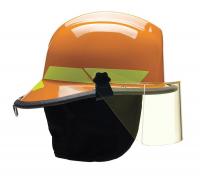 13W806 Fire Helmet, Orange, Thermoplastic