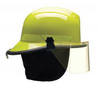 13W807 Fire Helmet, Lime-Yellow, Thermoplastic