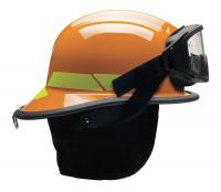 13W808 Fire Helmet, Orange, Thermoplastic