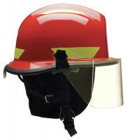 13W813 Fire/Rescue Helmet, Red, Thermoplastic