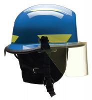 13W815 Fire/Rescue Helmet, Blue, Thermoplastic