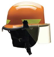 13W816 Fire/Rescue Helmet, Orange, Thermoplastic