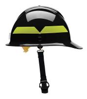 13W818 Fire Helmet, Black, Thermoplastic