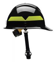 13W822 Fire Helmet, Black, Thermoplastic