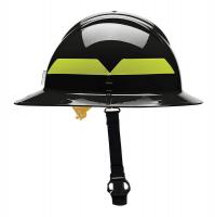13W826 Fire Helmet, Black, Thermoplastic