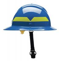 13W828 Fire Helmet, Blue, Thermoplastic