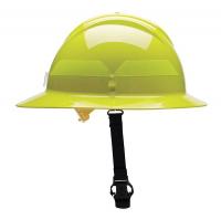 13W829 Fire Helmet, Lime-Yellow, Thermoplastic